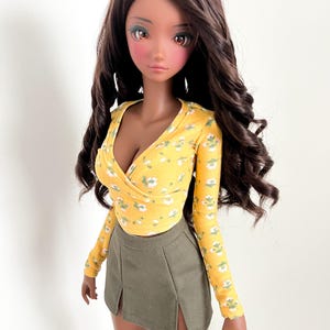 Smart Doll klassisk eller päronmönstrad tröja med lång ärm och mönster i fuskwrap *Docka ingår ej*