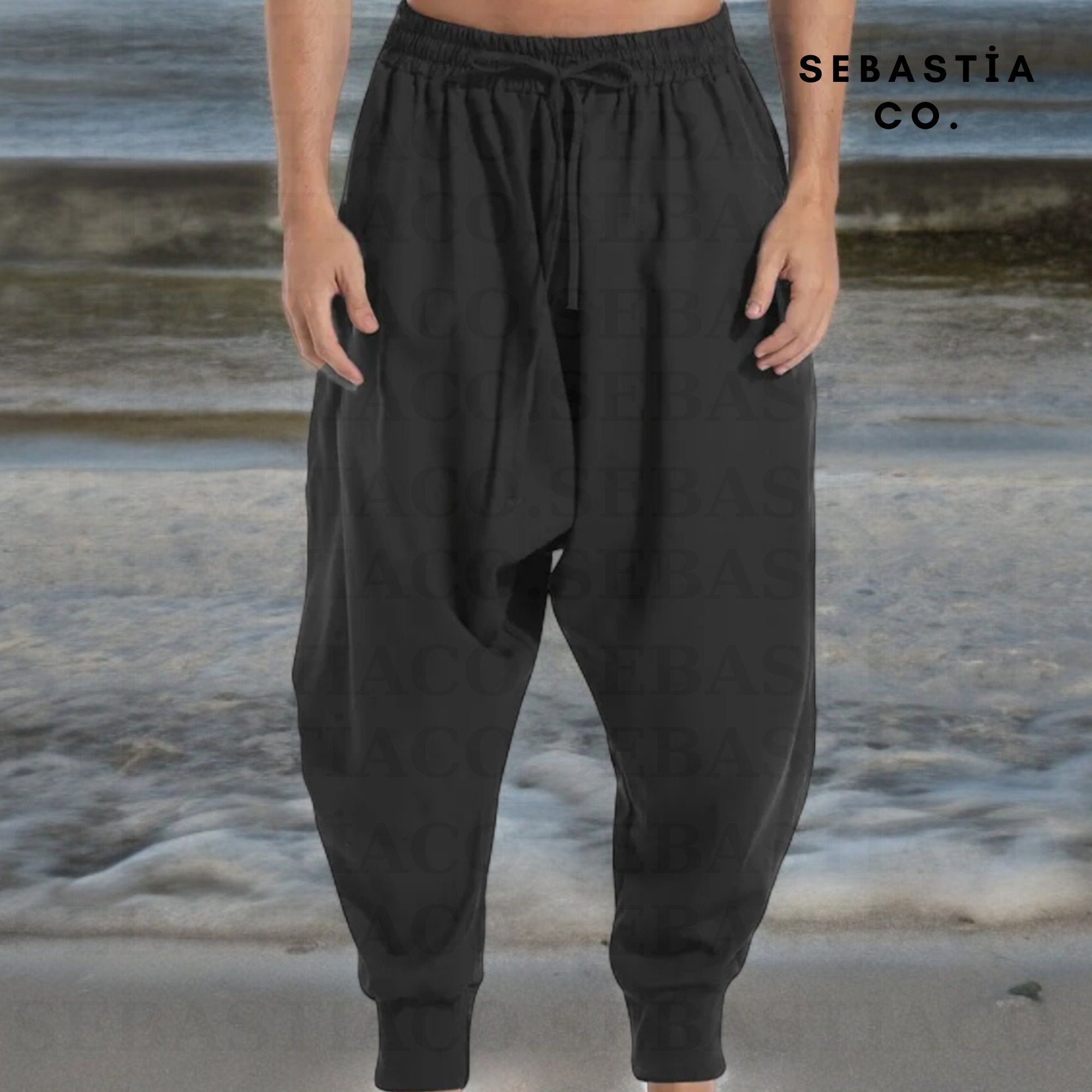 Pantaloni Aladdin Donna In Cotone Elasticizzato - Stile Harem Per Yoga E Tempo Libero - Foto 4