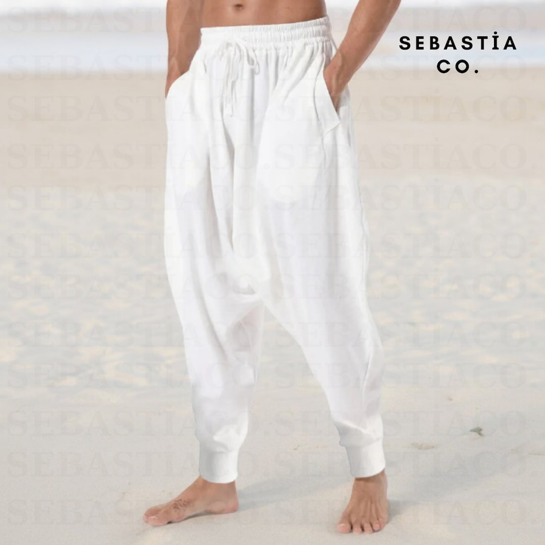 Nice Grigio Pantaloni Harem Aladino - Unisex Yoga Hippie Boho - Taglia Unica Con Lunghezza Regolabile Fino A 99 Cm - Danza Del Ventre - 3