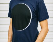 Men's Outer Space Solar Eclipse Shirt, Unique Boyfriend Gift, Celestial Full Moon Print, Night Sky Astronomy Graphic Tee