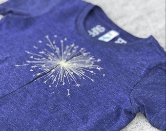 Festive Summer Fireworks Sparkler Hand Screen Printed Shirt for Baby Toddler Youth on Indigo Blue