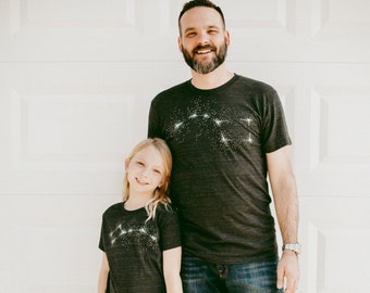 Matching Big Dipper Little Dipper Constellation Shirts, Family Clothing New Dad and Baby Fathers Day Gift for Men, Father Son Matching Tees