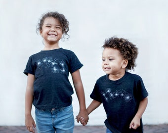 Chemises assorties Big Sister Little Sister, ensemble de t-shirts pour frères et sœurs, sérigraphie Constellation de la Grande Ourse et de la Petite Ourse