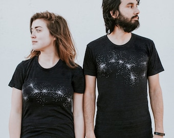 Big or Little Dipper Unisex Graphic Tee Shirt, Minimalist Clothing, Stargazing Constellation Tshirt, Ursa Major Ursa Minor Print