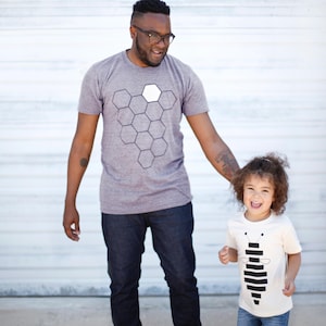 Father's Day Gift from Daughter, Beehive and Honey Bee Matching Shirts Set of 2
