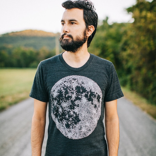 T-shirt homme pleine lune, vêtements du système solaire, cadeau fête des pères pour lui, chemise lune super lune, t-shirts graphiques homme, ma lune mon homme