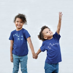 Big Dipper Little Dipper Kids T-shirt, Celestial Indigo Blue Graphic Tee