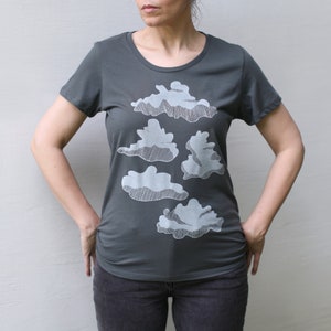 Minimalist Cloud Formations Shirt for Women, Cumulus Clouds Rainy Day T-shirt, Pacific Northwest Seattle Gift for Her image 5