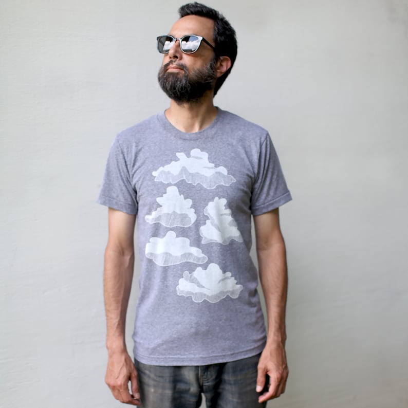 Drifting Clouds Shirt, Men's T-Shirt, Rainy Pacific Northwest Graphic Tee, Unique Handmade Clothing, PNW Travel Gift for Him image 5