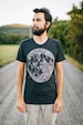 Full Moon Men's T-Shirt, Unique Gift for Men, Solar System Outer Space Galaxy Screen Print, Graphic Tees for Him, Boho Mens Clothing 