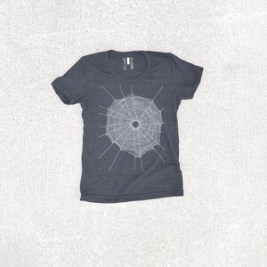 Spiderweb Halloween Tee, Fall Clothing Women, Sustainable Eco-friendly Tops, Spider Web T-shirt, Gothic Women's T shirts image 4