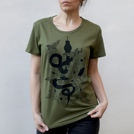 Top de estampado floral de serpiente de mujer camiseta de Etsy España