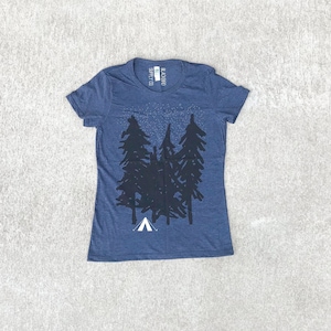 Women's Eco-friendly Camping T-shirt, Sustainable Spring Clothing Gifts for Her, Unique Handmade Item, Yosemite National Park Graphic Tee