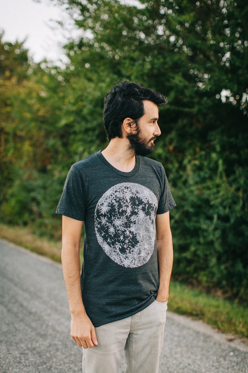 Full Moon Men's T shirt, Solar System Clothing, Father's Day Gift for Him, Supermoon Moon Shirt, Mens Graphic Tees, My Moon My Man image 7