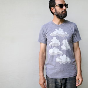 Drifting Clouds Shirt, Men's T-Shirt, Rainy Pacific Northwest Graphic Tee, Unique Handmade Clothing, PNW Travel Gift for Him image 2