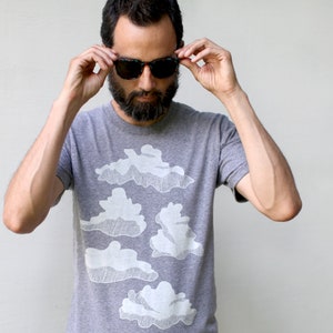 Drifting Clouds Shirt, Men's T-Shirt, Rainy Pacific Northwest Graphic Tee, Unique Handmade Clothing, PNW Travel Gift for Him image 6