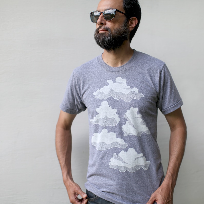 Drifting Clouds Shirt, Men's T-Shirt, Rainy Pacific Northwest Graphic Tee, Unique Handmade Clothing, PNW Travel Gift for Him image 7