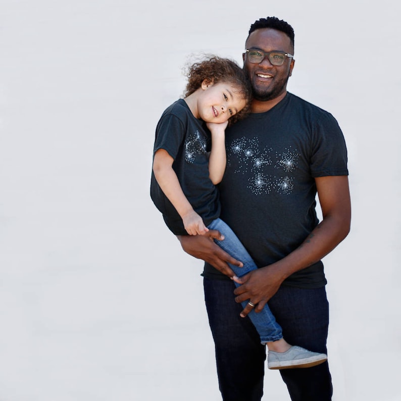 Fathers Day Gifts for Men, Big and Little Dipper Graphic Tees, Matching Dad Daughter Celestial Shirts, Father Son Matching Outfits 