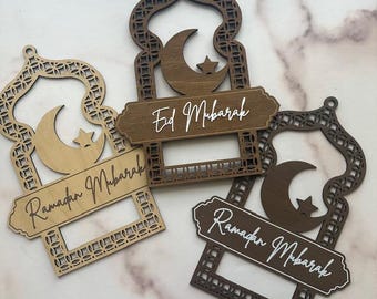 Personalisiertes Ramadan Mubarak Holzschild: Eid Decor