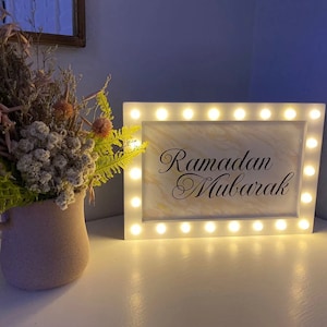 Ramadan Mubarak Light Up Sign | Ramadan Decor | Ramadan Light Photo Block | Eid Decor | LED Ramadan Mubarak Sign | Islamic Decor