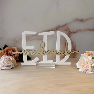 Ramadan Kareem Tabletop Zeichen: Holz & Acryl Eid Decor