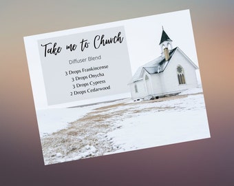 Take Me to Church Diffuser Recipe Postcard
