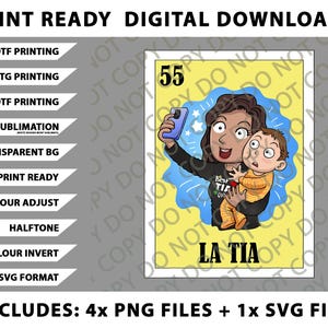 Funny Mexican Design for Aunt - La Tia Png Bundle, SVG Files, Digital Downloads