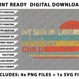 My Son In Law Is My Favorite Child Funny Retro Vintage Png Bundle, SVG Files, Digital Downloads