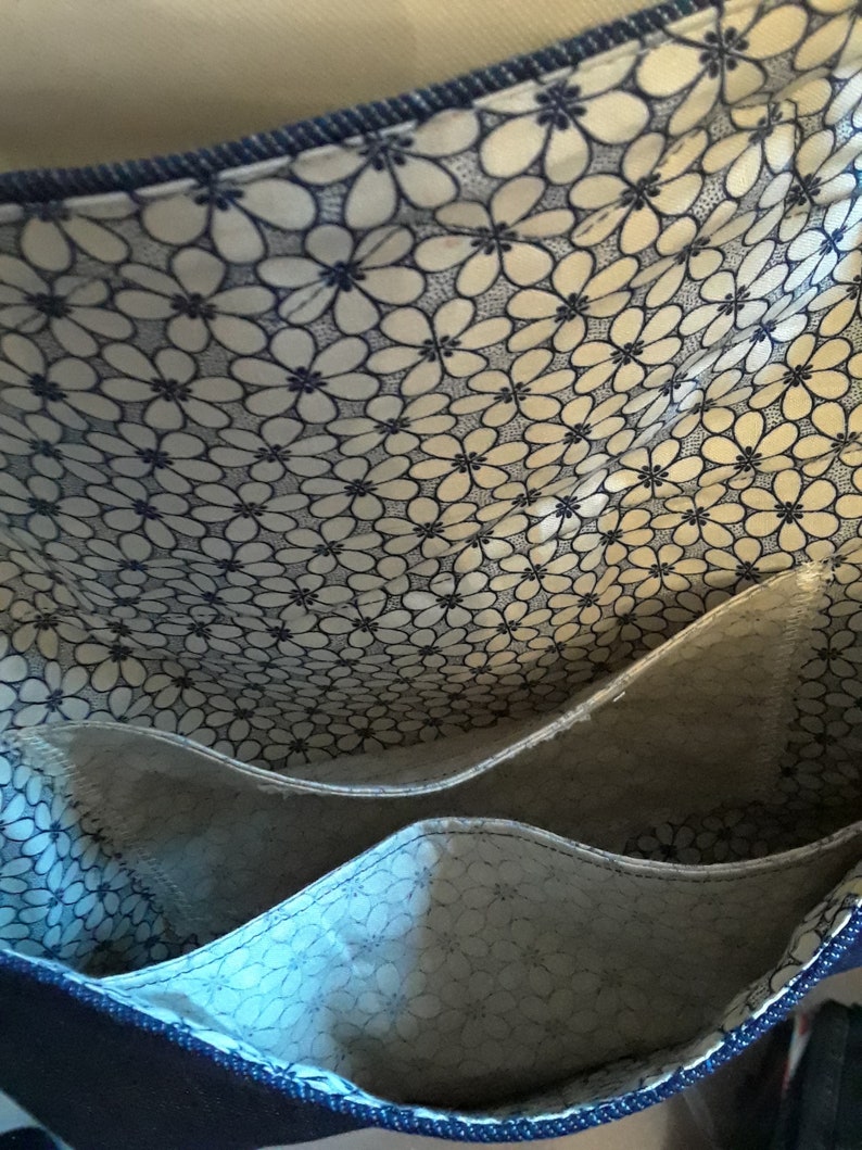 Vintage Quilt Denim Crossbody bag Teal OOAK