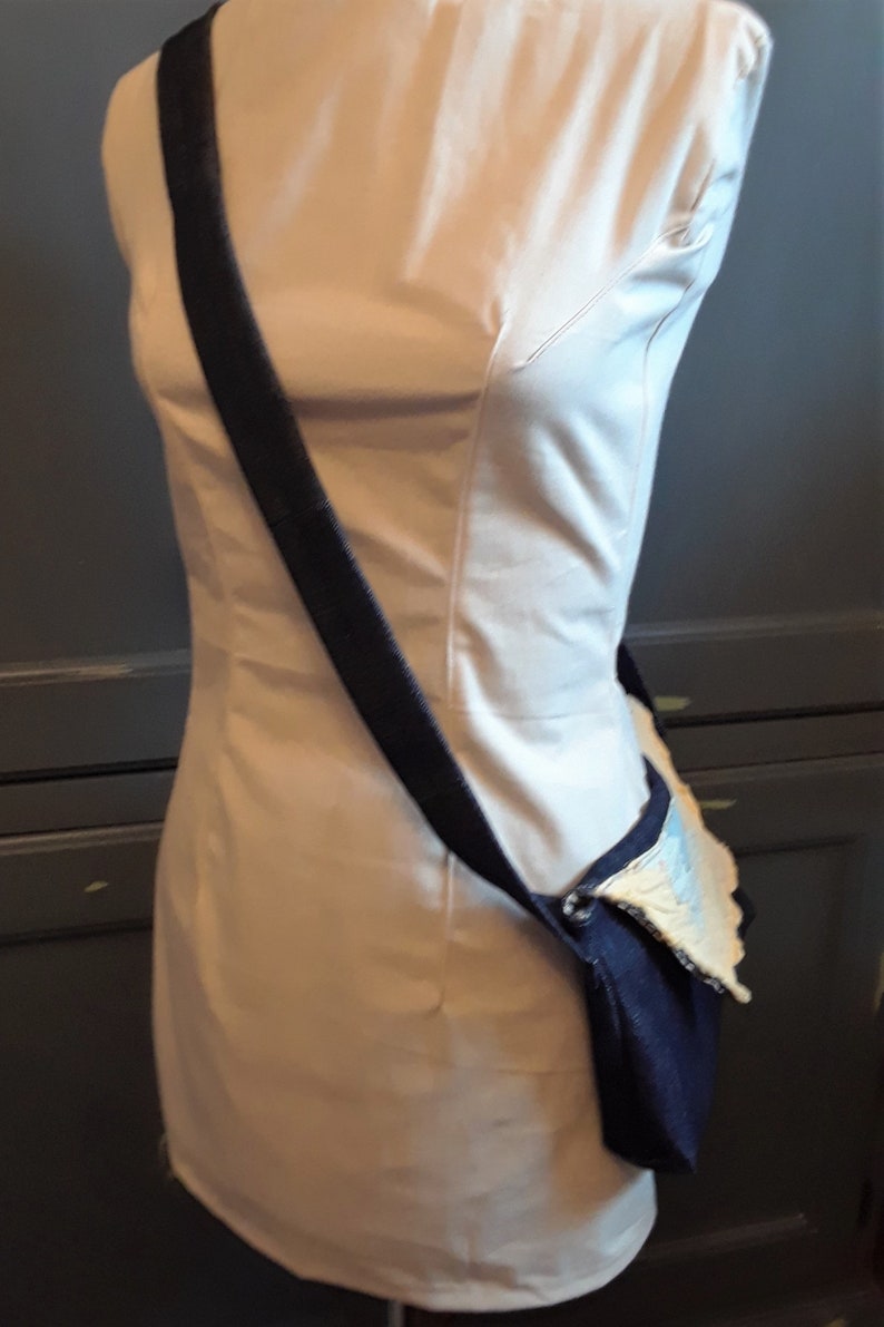 Vintage Quilt Denim Crossbody bag Teal OOAK