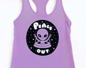 Alien UFO Tank Top - Sizes S, M, L, XL, 2X