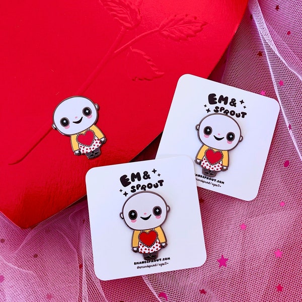 Fester Heart Apron Enamel Pin - Valentine's Day