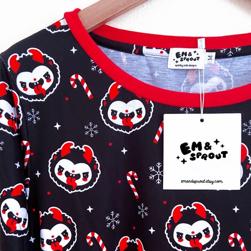Krampus Pajamas - Long Sleeve Top & Pants Set - Sizes S-4X