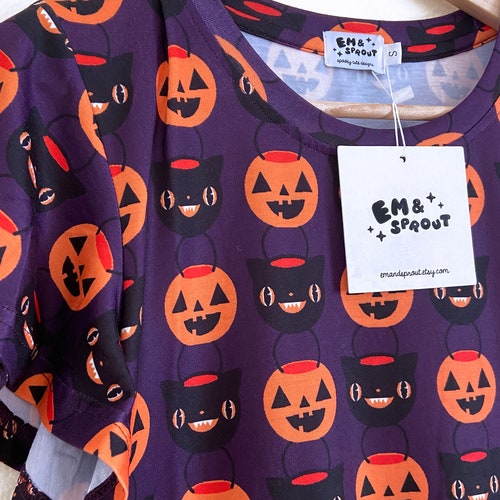 Halloween Night Dress with Flutter Sleeves