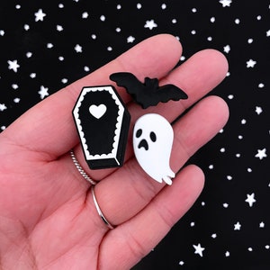 Ghost, Coffin, Bat Shoe Charms Set image 1