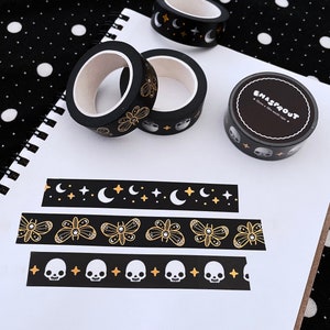 Death's Head Moth Foil Washi Tape - Set of THREE