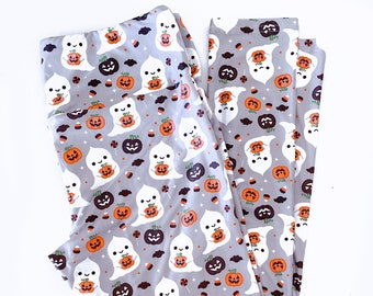 Ghost & Pumpkin Halloween Leggings - Size S-3X