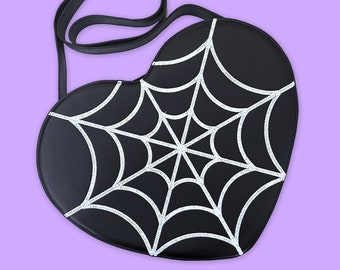 Spiderweb Heart Crossbody Backpack Convertible Halloween Bag
