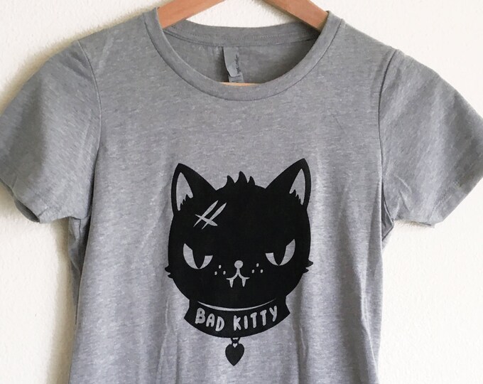 BAD KITTY Tshirt Cat Tee Shirt available in Ladies Sizes S, M, L, XL