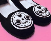 Day of the Dead Sugar Skull Mary Jane Shoes - Size 5, 6, 7, 8, 9, 10, 11