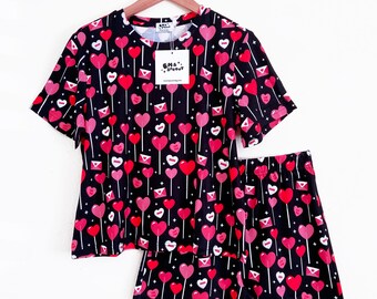 Valentine's Day Pajamas - Shorts and Top Set
