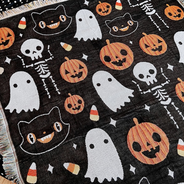 Halloween Woven Tapestry Blanket 50" x 60"