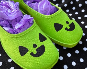 Pumpkin Shoes - Jack O Lantern Flats Mary Janes- SIZE 6, 7, 8, 9, 10, 11 WOMENS