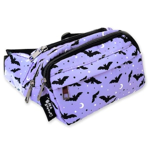 Lavender Bat Print Fanny Pack