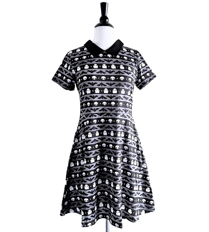 Spooky Stripes Collared A-line Dress Sizes S to 4X image 1