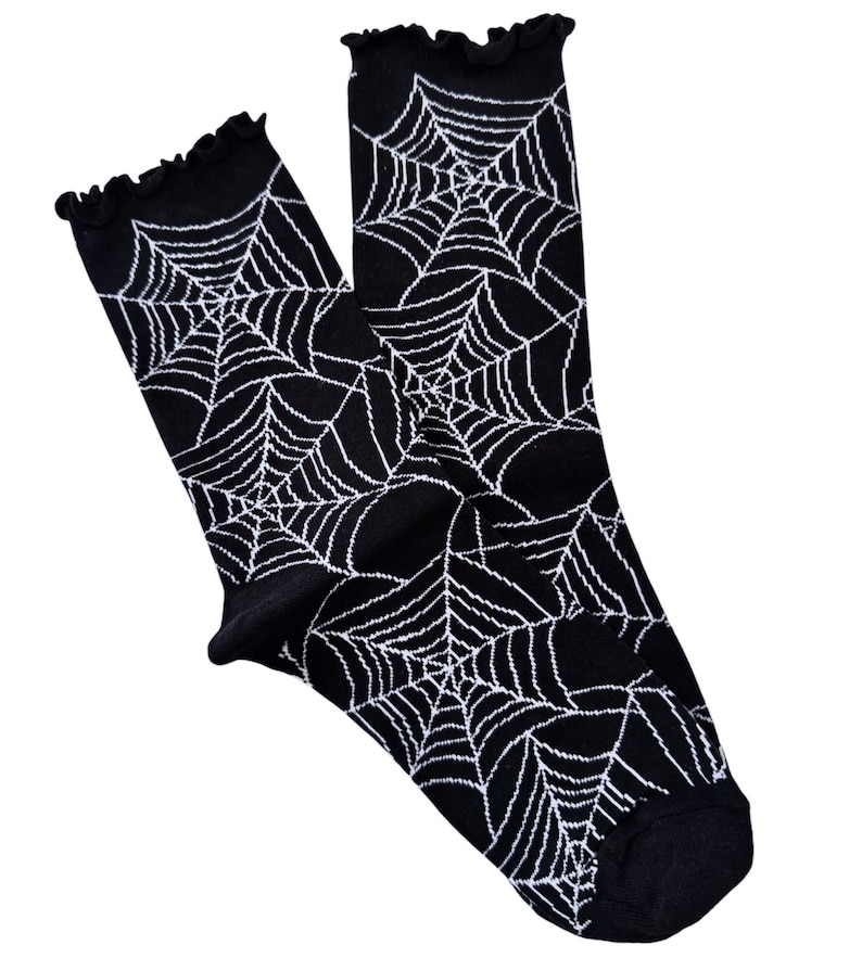 Spiderweb Lettuce Edge Socks - Etsy
