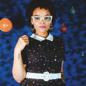 Constellation Collared A-line Dress - Size S-4X