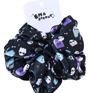 Jumbo Black graveyard ghost scrunchie