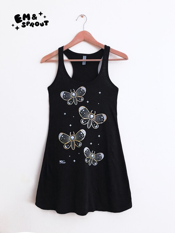 moth print skater dress