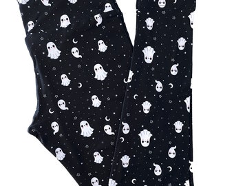 Floral ghost Leggings - Sizes S to 3X